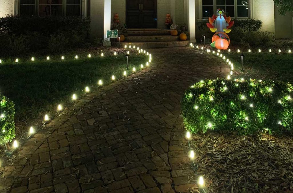 Walkway-Brightened-With-White-Lights