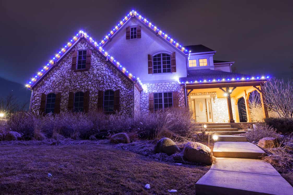 Residential-House-Brightened-Up-With-Bright-Blue-And-Soft-Yellow-Lights